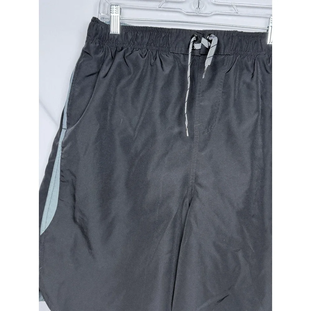 Nike XXL Black Gray Swim Trunks Board Shorts Drawstring‎ Pockets Lined